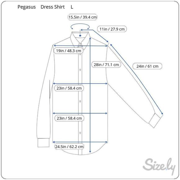 Pegasus Mens Colorful Dress Shirt Large Stitched - Picture 9 of 9